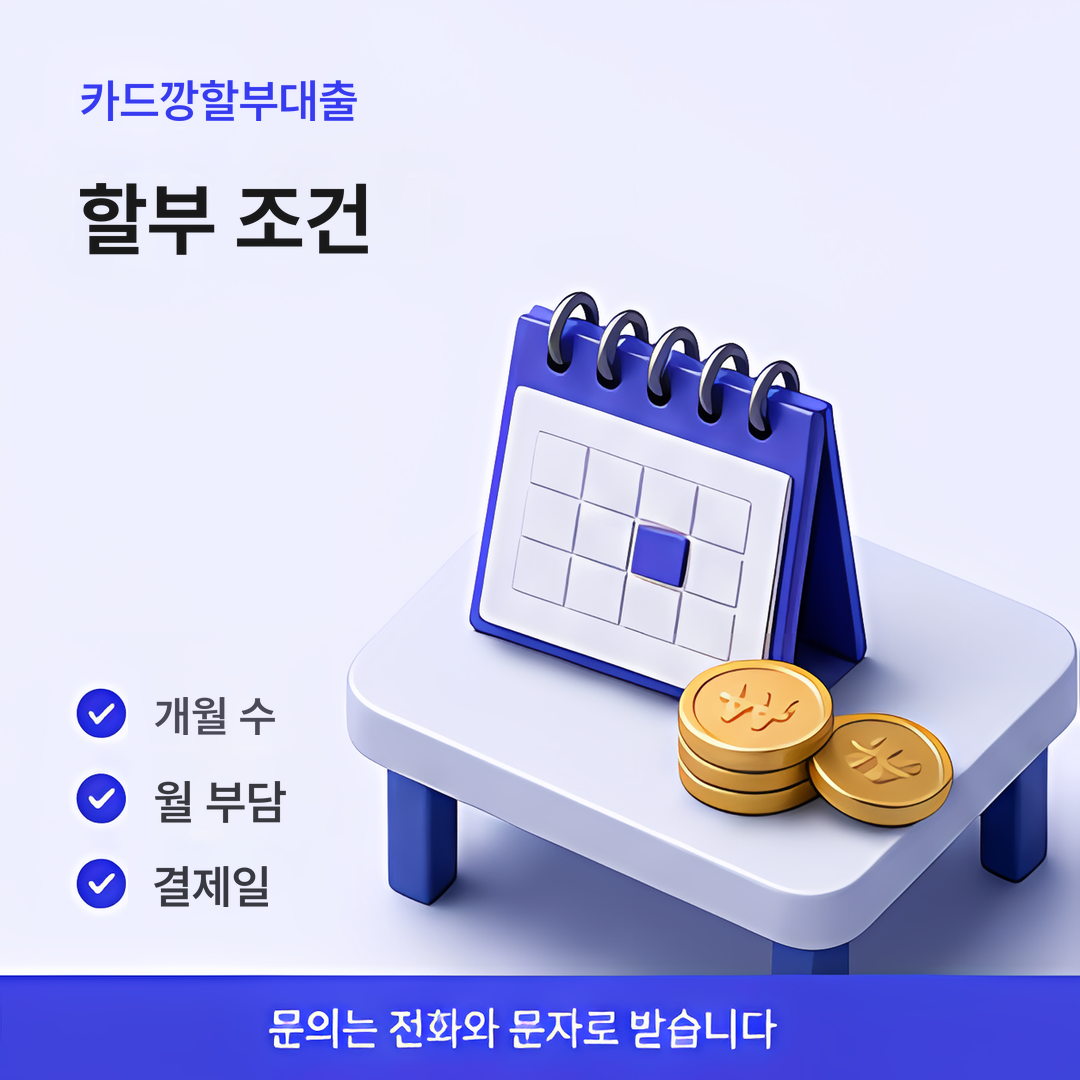 다음머니 카드깡할부대출 할부 조건 안내 이미지